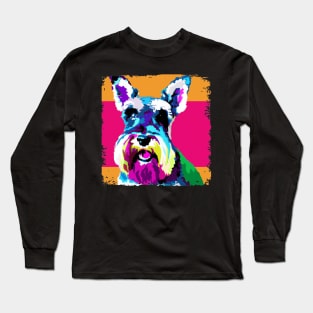 Miniature Schnauzer Pop Art - Dog Lover Gifts Long Sleeve T-Shirt